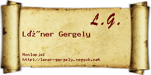 Léner Gergely névjegykártya